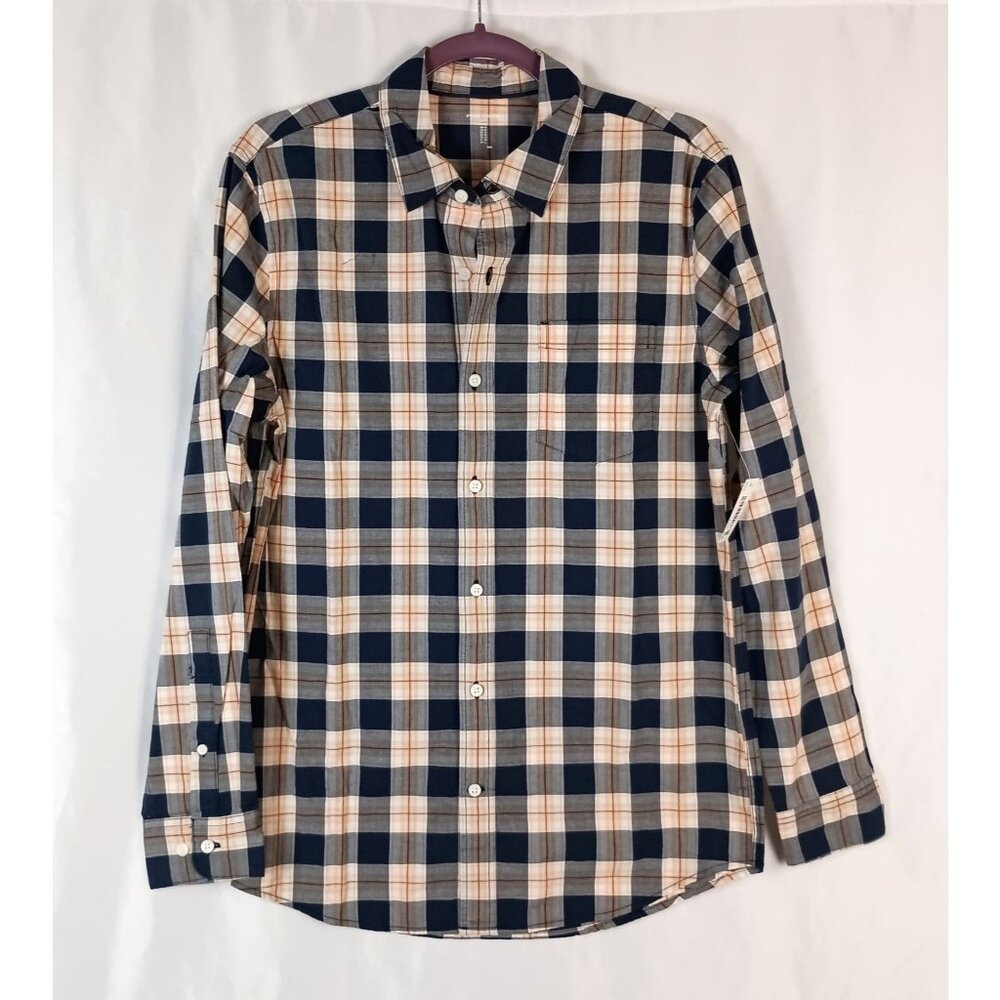 Amazon Essentials Plaid Button Down Shirt M Long Sleeve Cotton